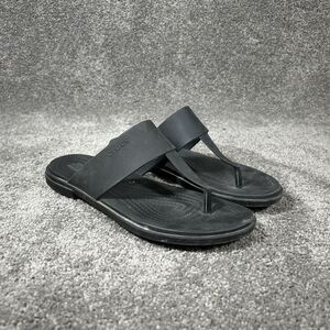 Crocs Tulum Flip Women’s Size 6 Black T Strap Thong Sandals Used